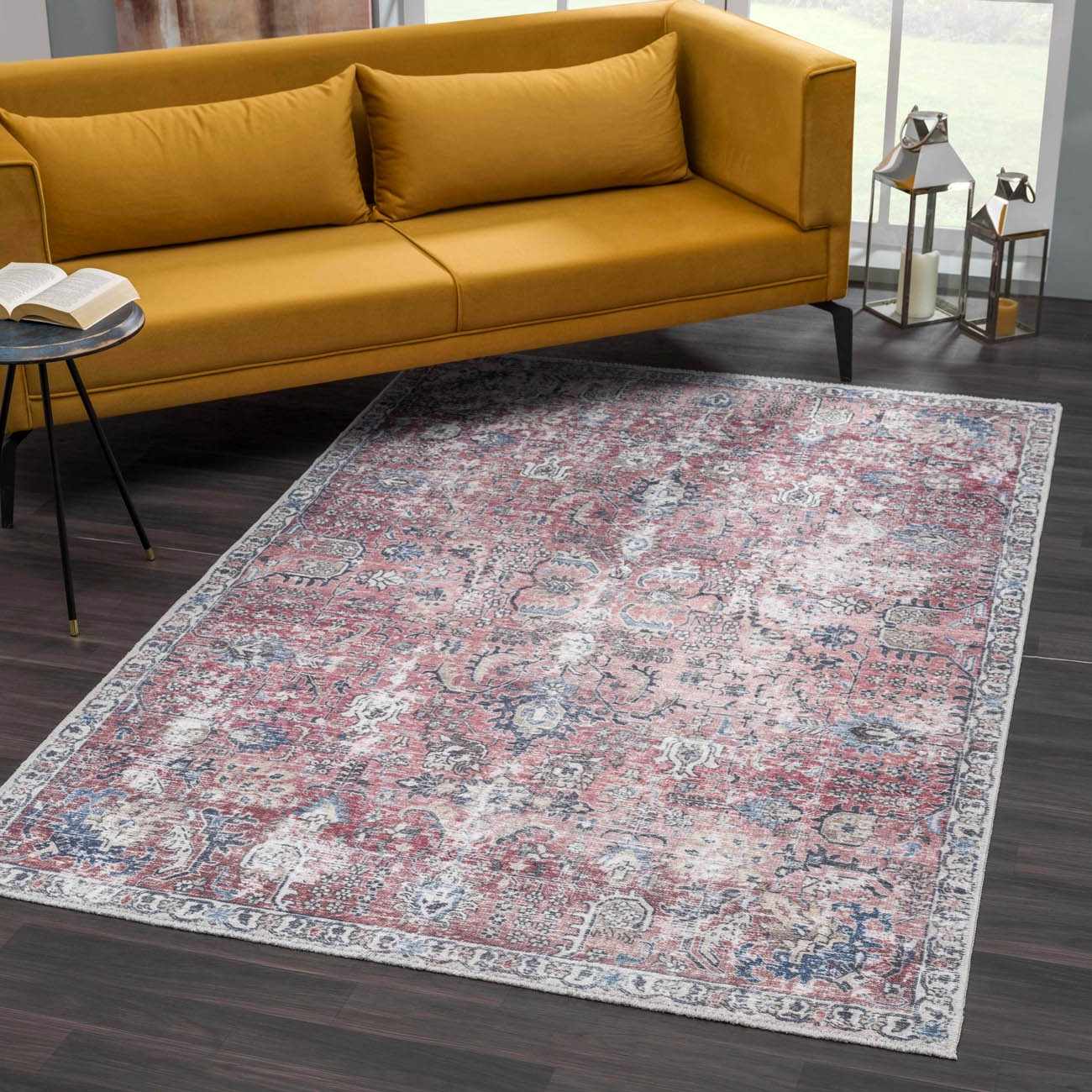 Alfombra lavable Holi-2303 color burdeos