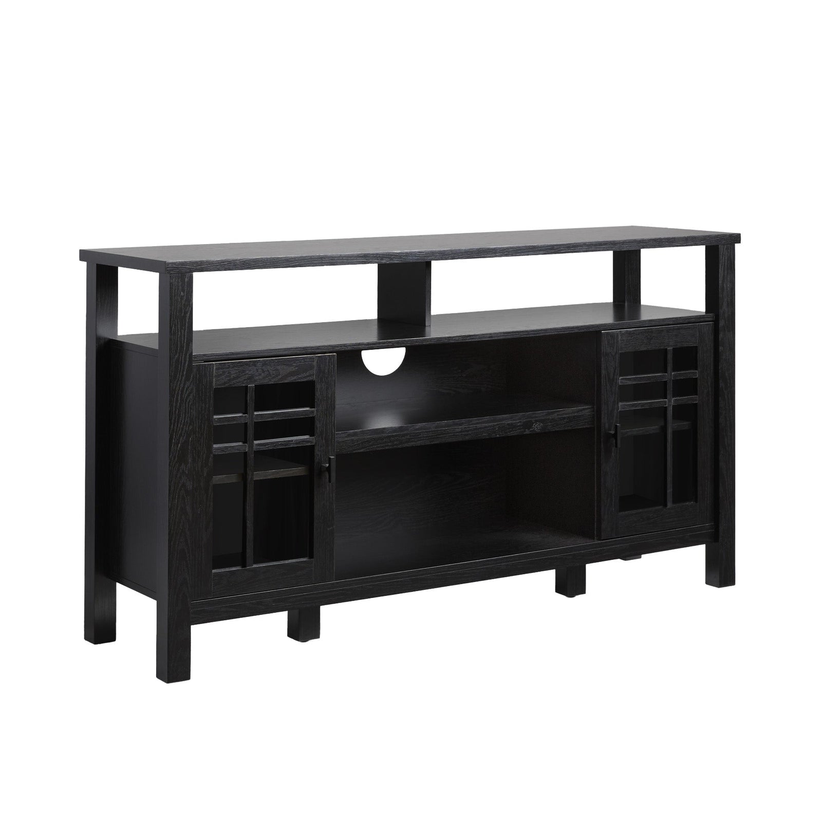 Aparador tipo buffet y mueble de TV de estilo transicional de 2 puertas y 58