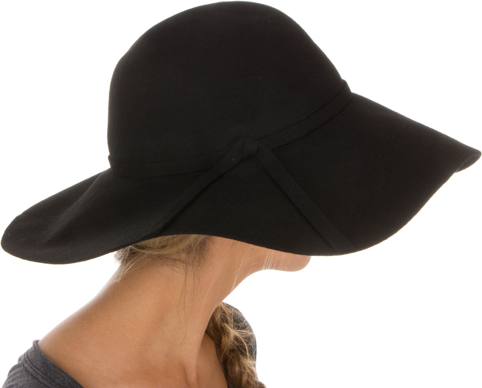 Sombrero flexible plegable de ala ancha Sakkas para mujer, 100 % lana