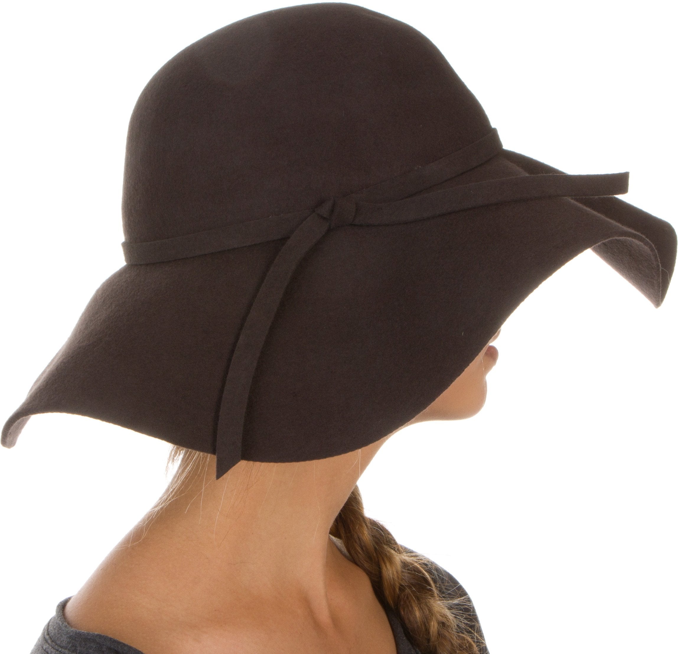 Sombrero flexible plegable de ala ancha Sakkas para mujer, 100 % lana