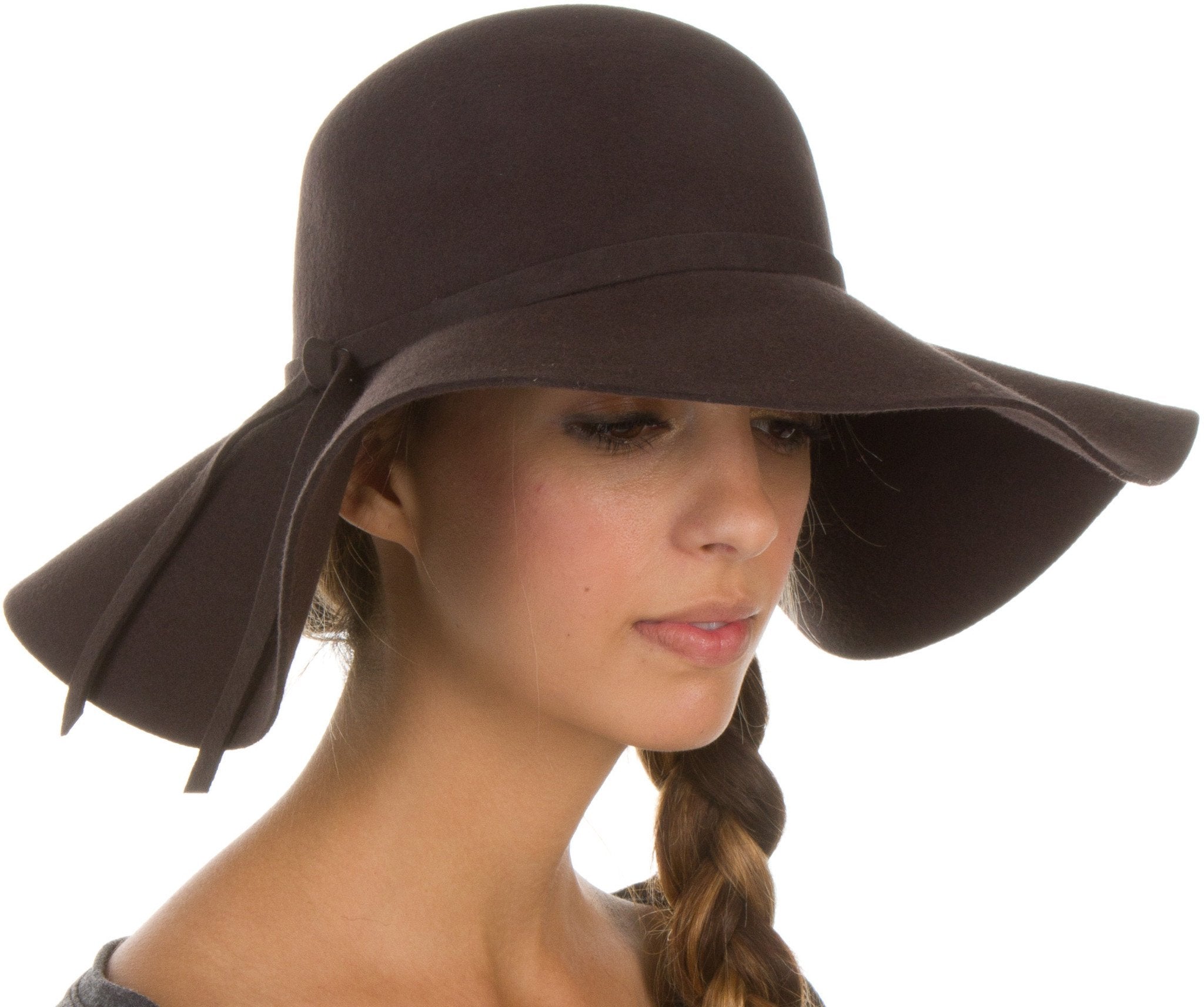 Sombrero flexible plegable de ala ancha Sakkas para mujer, 100 % lana
