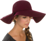 Sombrero flexible plegable de ala ancha Sakkas para mujer, 100 % lana