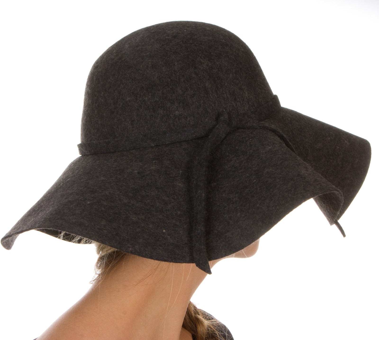 Sombrero flexible plegable de ala ancha Sakkas para mujer, 100 % lana