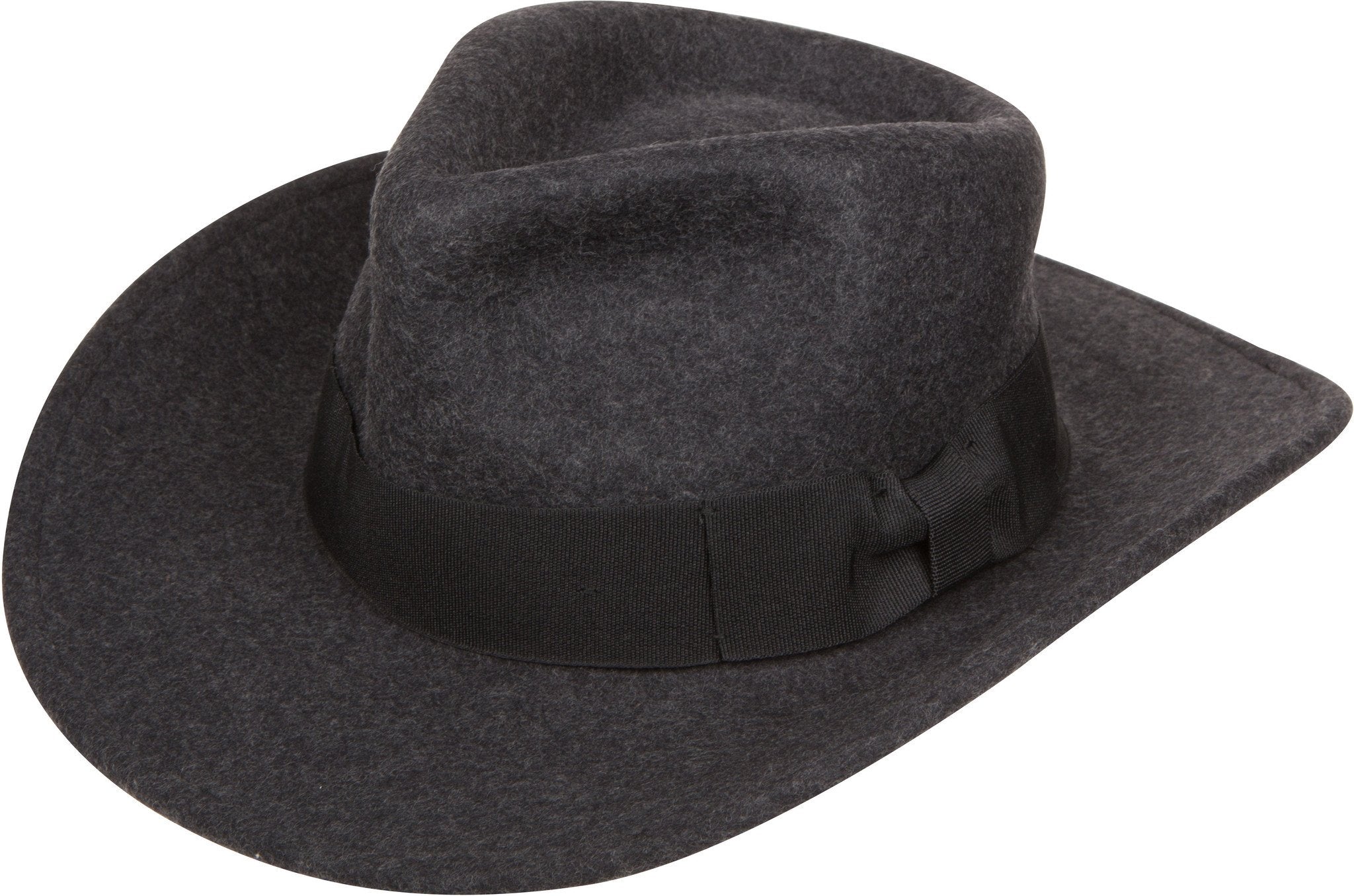 Sakkas Flynn Grosgrain Bow Wide Brim Wool Fedora