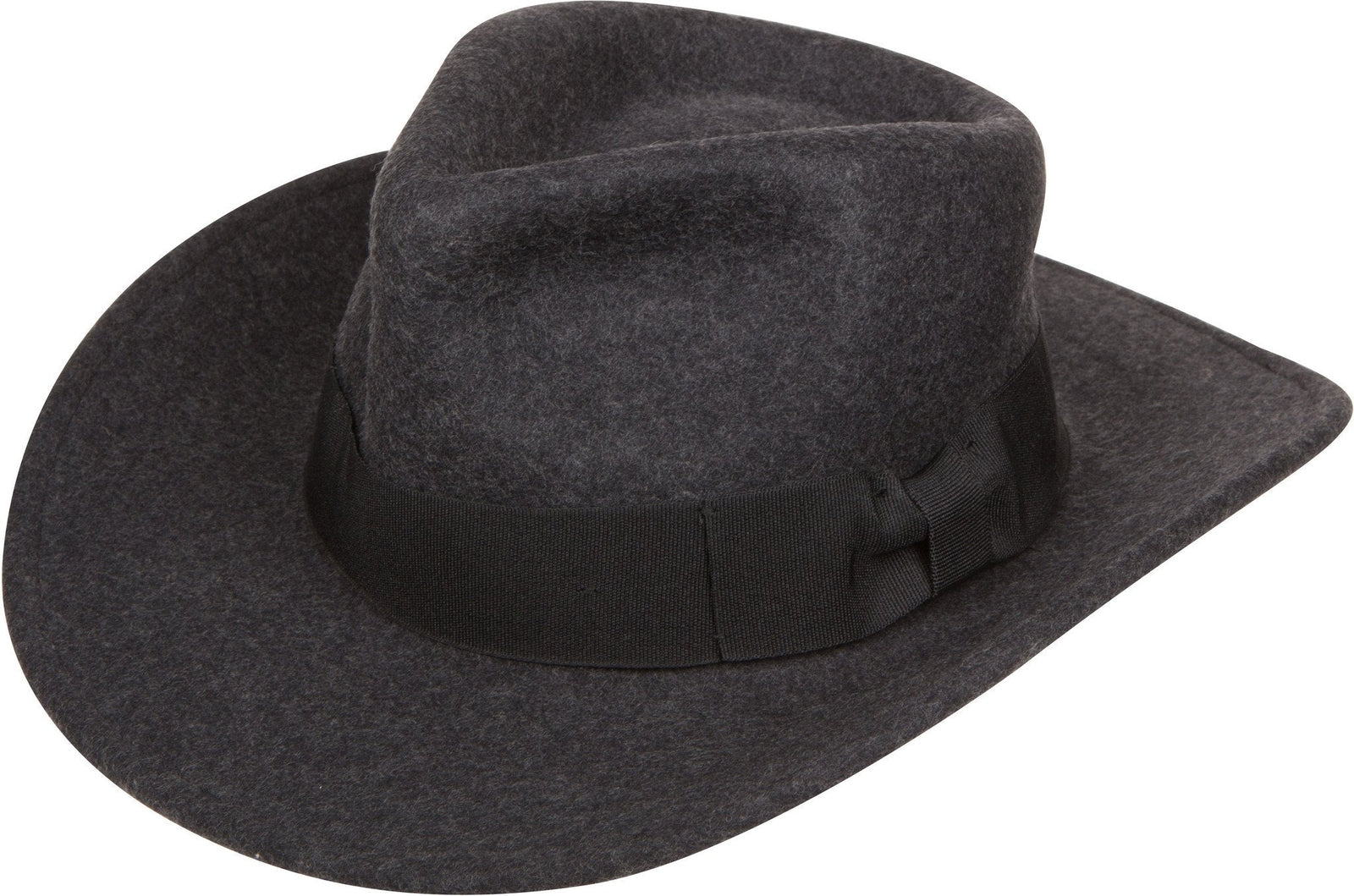 Sakkas Flynn Grosgrain Bow Wide Brim Wool Fedora