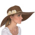 Sakkas Bella UPF 50+ 100% Paper Straw Flower Accent Wide Brim Floppy Hat