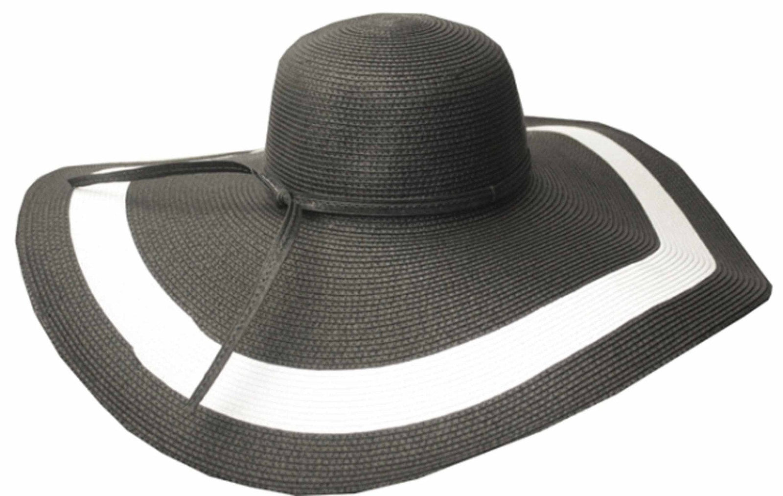 Sombrero de paja Sakkas con ala flexible extra ancha y rayas en contraste para mujer con protección solar UPF 50+