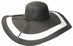 Sombrero de paja Sakkas con ala flexible extra ancha y rayas en contraste para mujer con protección solar UPF 50+