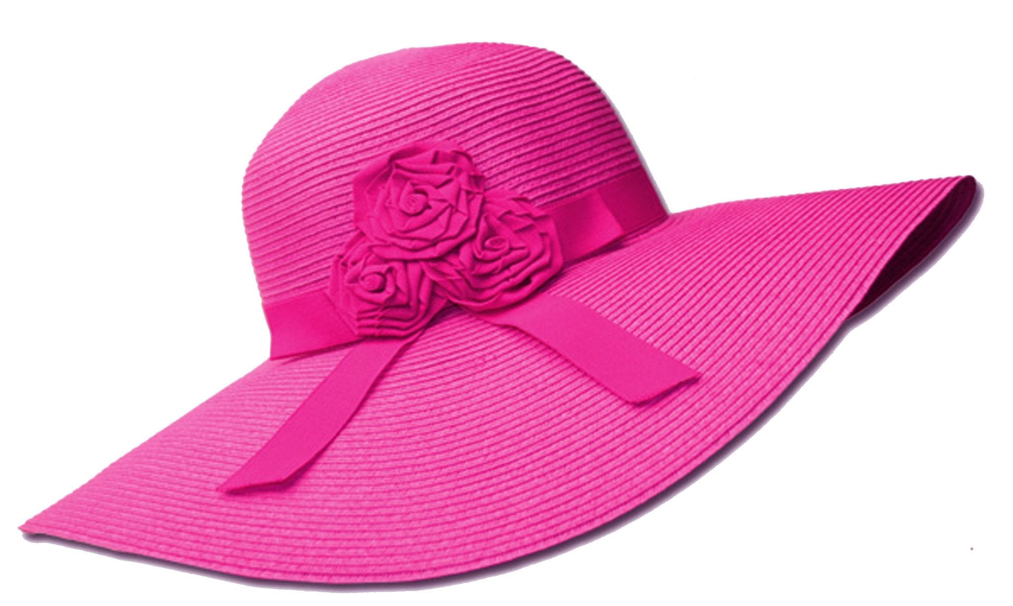 Sombrero flexible de ala ancha Sakkas para mujer, 100 % paja de papel con detalle floral y UPF 50+