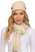 Conjunto de gorro, bufanda y visera de punto con cable y botón para mujer de Sakkas (2 piezas)
