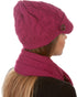 Conjunto de gorro, bufanda y visera de punto con cable y botón para mujer de Sakkas (2 piezas)