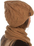 Conjunto de gorro, bufanda y visera de punto con cable y botón para mujer de Sakkas (2 piezas)
