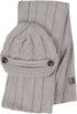 Conjunto de gorro, bufanda y visera de punto con cable y botón para mujer de Sakkas (2 piezas)