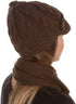 Conjunto de gorro, bufanda y visera de punto con cable y botón para mujer de Sakkas (2 piezas)