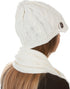 Conjunto de gorro, bufanda y visera de punto con cable y botón para mujer de Sakkas (2 piezas)