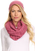 Sakkas Sayla Rhinestone Jewel Soft Warm Woven Cable Knit Beanie Hat And Scarf Set