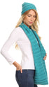 Sakkas Sayla Rhinestone Jewel Soft Warm Woven Cable Knit Beanie Hat And Scarf Set