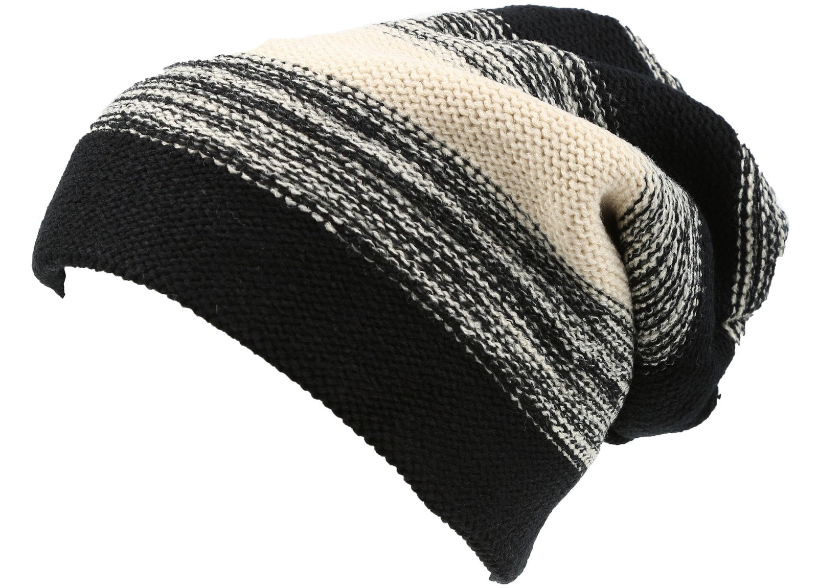 Gorro unisex Sakkas Balmn largo, alto, clásico, a rayas, con forro de piel sintética jaspeada
