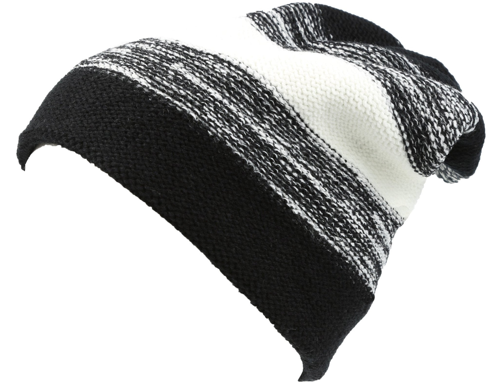 Gorro unisex Sakkas Balmn largo, alto, clásico, a rayas, con forro de piel sintética jaspeada