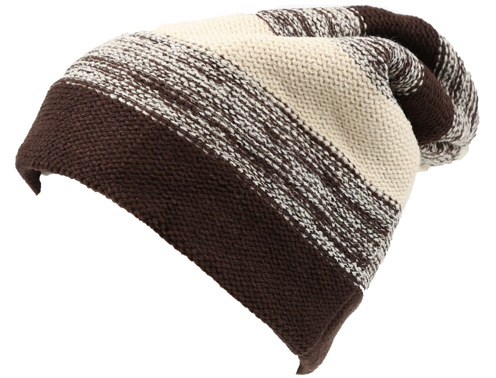 Gorro unisex Sakkas Balmn largo, alto, clásico, a rayas, con forro de piel sintética jaspeada