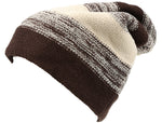 Gorro unisex Sakkas Balmn largo, alto, clásico, a rayas, con forro de piel sintética jaspeada