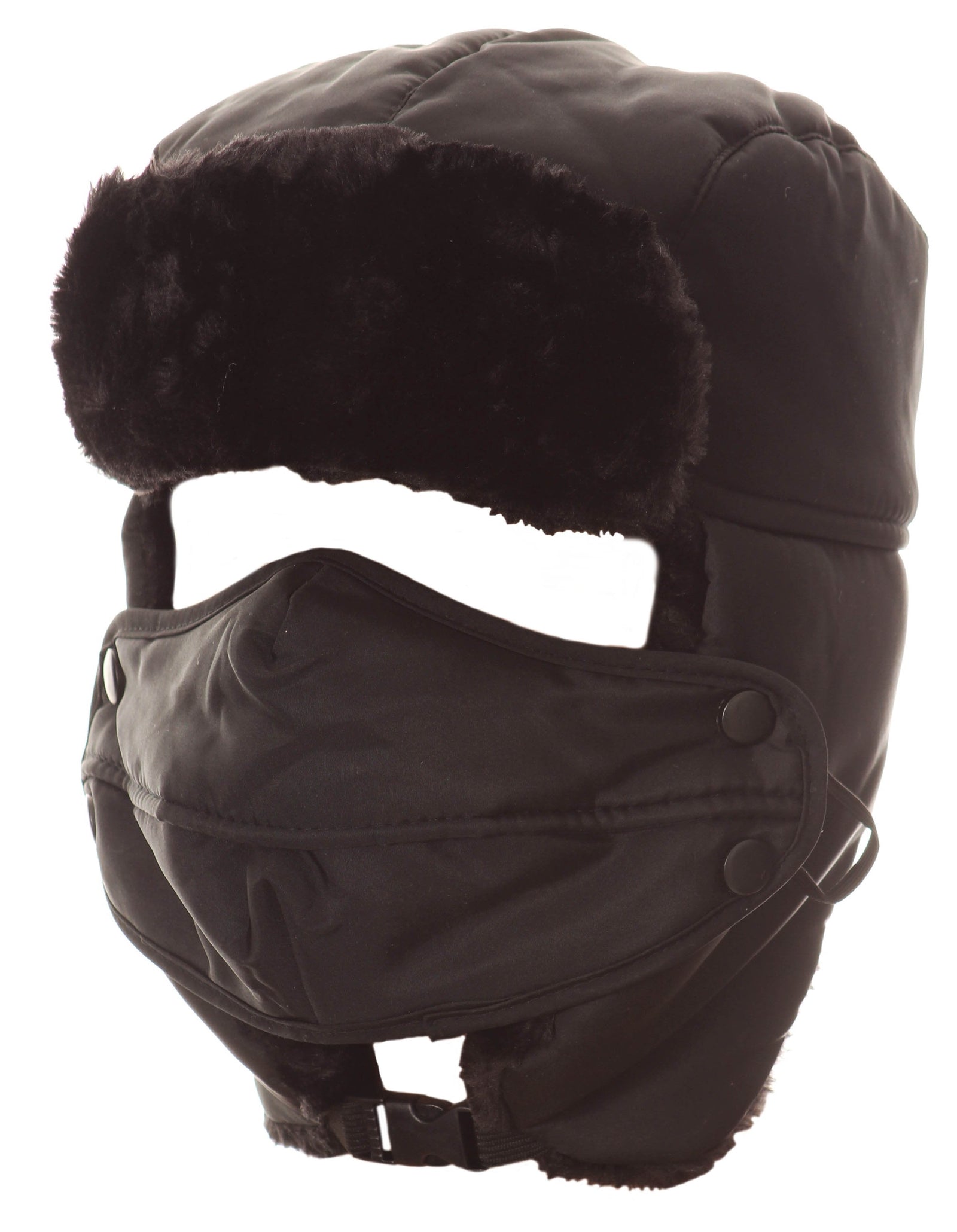 Sombrero de soldado unisex con máscara facial con forro de piel sintética y hebilla ajustable en la barbilla de Sakkas Esty