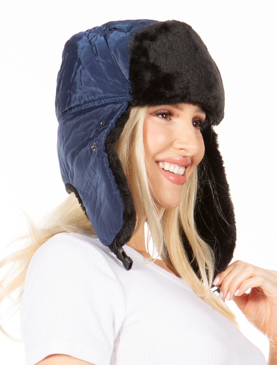 Sombrero de soldado unisex con máscara facial con forro de piel sintética y hebilla ajustable en la barbilla de Sakkas Esty
