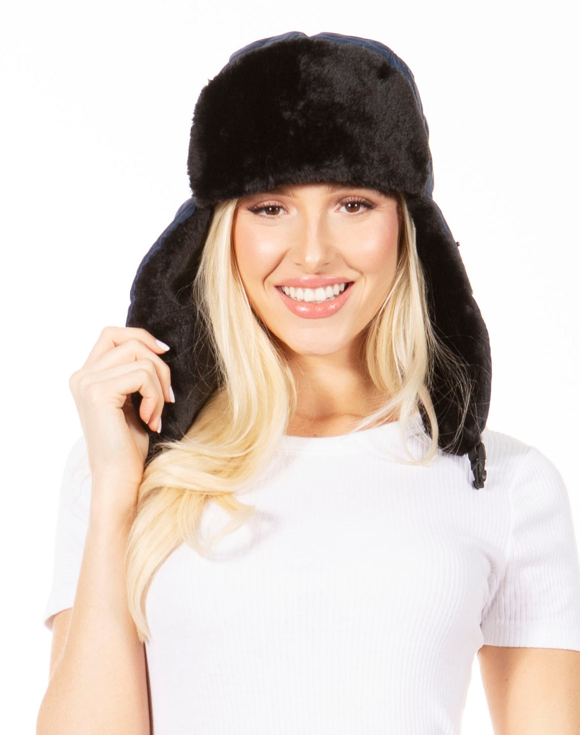 Sombrero de soldado unisex con máscara facial con forro de piel sintética y hebilla ajustable en la barbilla de Sakkas Esty