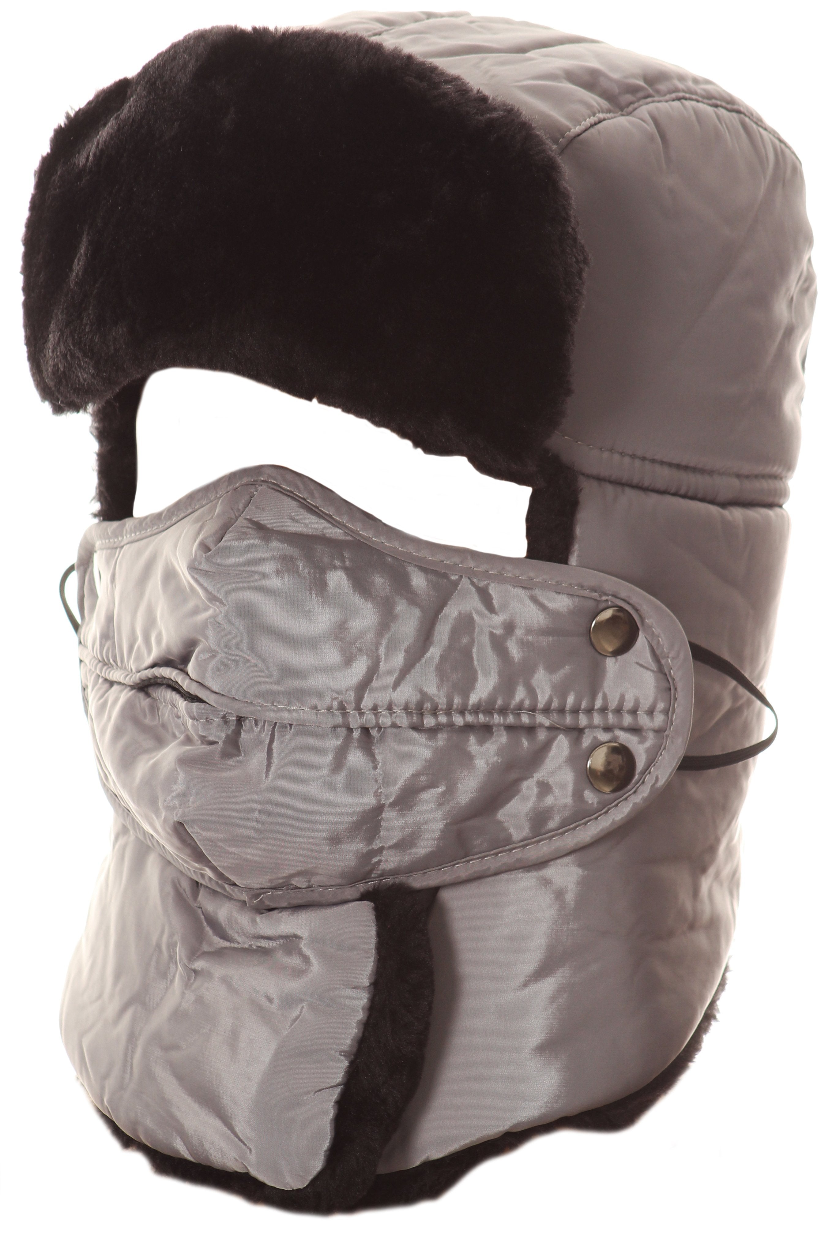 Sakkas Dab - Gorro unisex de piel sintética con correa para la barbilla y mascarilla extraíble para el frío en invierno