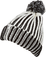 Gorro unisex Sakkas Rhea con pompón y rayas multicolor jaspeadas