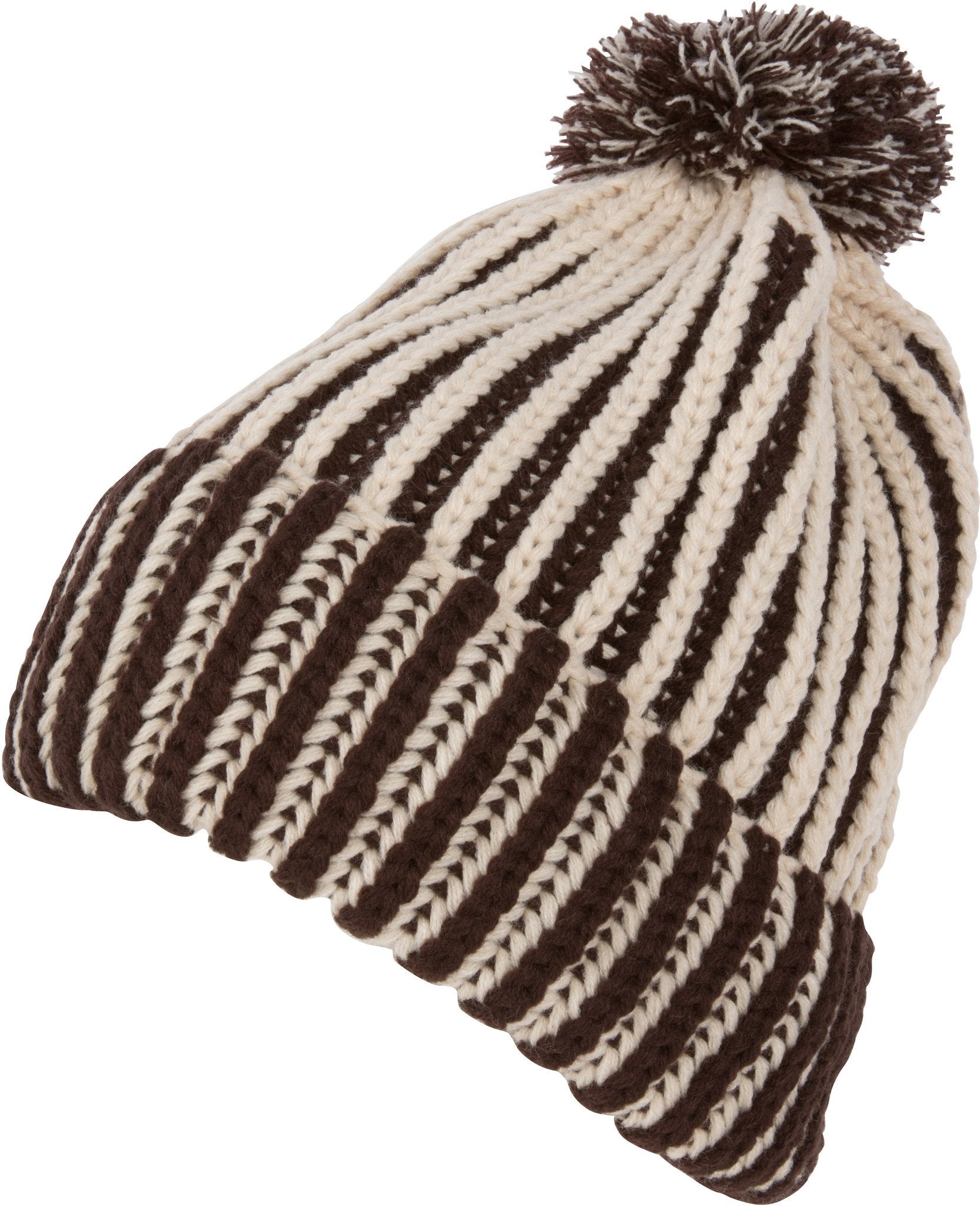 Gorro unisex Sakkas Rhea con pompón y rayas multicolor jaspeadas
