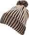 Gorro unisex Sakkas Rhea con pompón y rayas multicolor jaspeadas