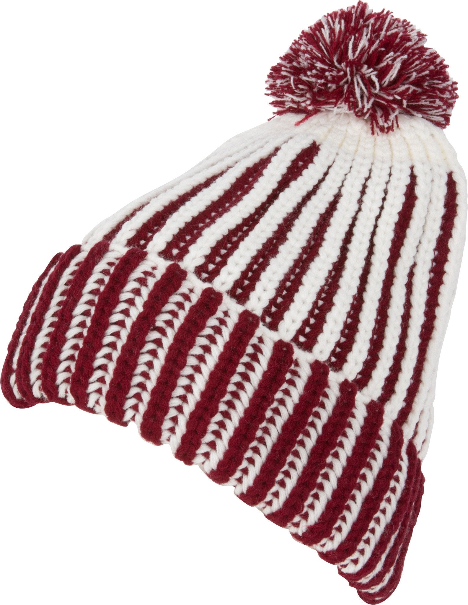 Gorro unisex Sakkas Rhea con pompón y rayas multicolor jaspeadas