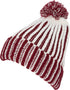 Gorro unisex Sakkas Rhea con pompón y rayas multicolor jaspeadas