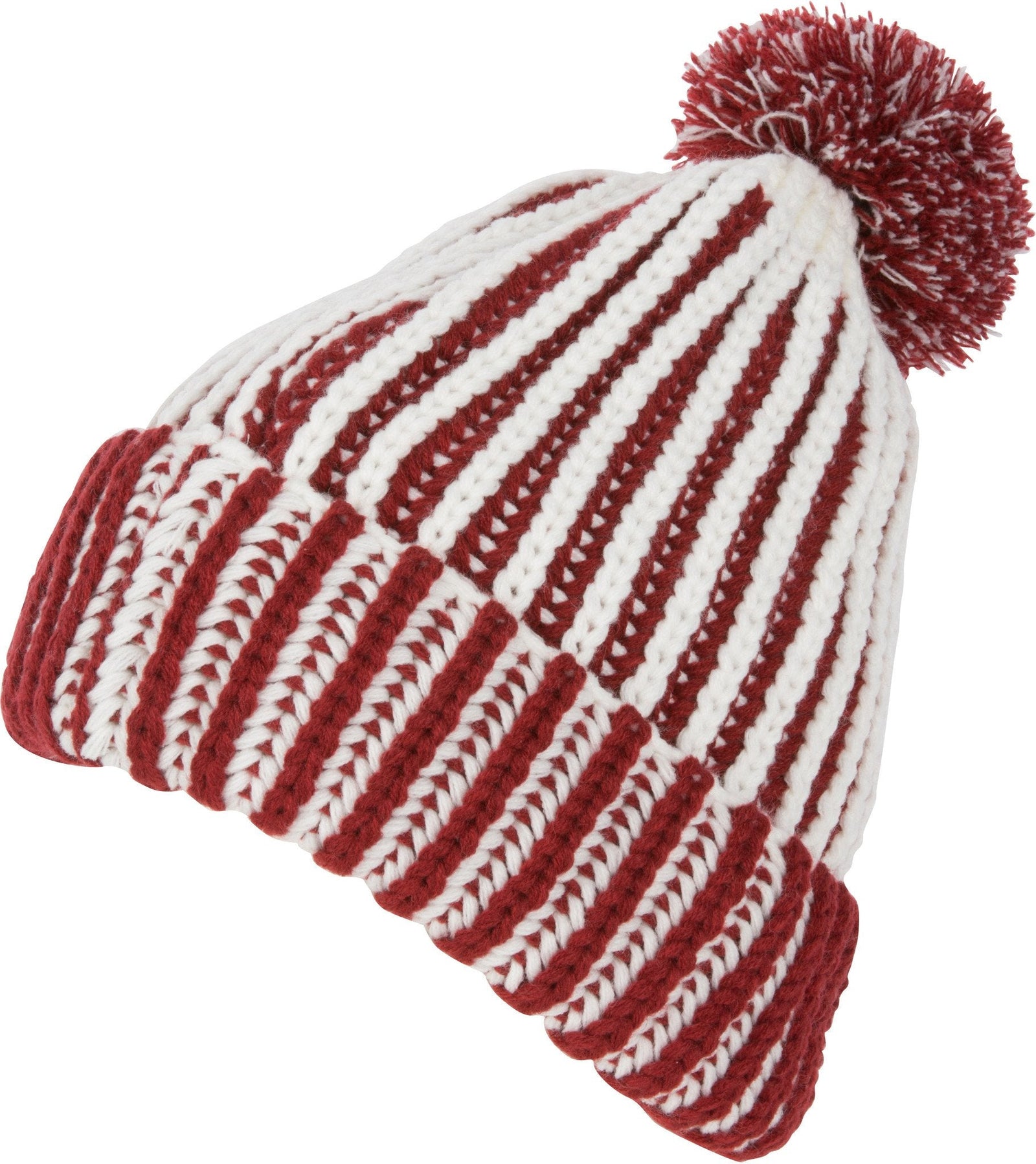 Gorro unisex Sakkas Rhea con pompón y rayas multicolor jaspeadas