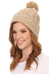 Gorro unisex de punto texturizado con pompón Sakkas Greer