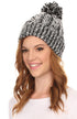 Gorro unisex de punto texturizado con pompón Sakkas Greer