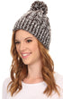 Gorro unisex de punto texturizado con pompón Sakkas Greer