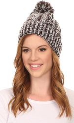 Gorro unisex de punto texturizado con pompón Sakkas Greer
