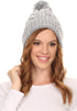 Gorro unisex de punto texturizado con pompón Sakkas Greer