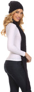 Conjunto de gorro y bufanda unisex Sakkas Aaric con pompón de punto trenzado