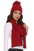 Conjunto de gorro y bufanda unisex Sakkas Aaric con pompón de punto trenzado