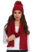 Conjunto de gorro y bufanda unisex Sakkas Aaric con pompón de punto trenzado