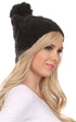 Gorro unisex de punto trenzado con pompón y borlas Sakkas Tabb