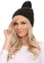 Gorro unisex de punto trenzado con pompón y borlas Sakkas Tabb