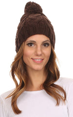 Gorro unisex de punto trenzado con pompón y borlas Sakkas Tabb