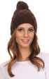Gorro unisex de punto trenzado con pompón y borlas Sakkas Tabb