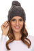 Gorro unisex de punto trenzado con pompón y borlas Sakkas Tabb
