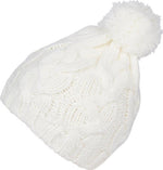 Gorro unisex de punto trenzado con pompón y borlas Sakkas Tabb