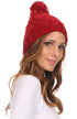 Gorro unisex de punto trenzado con pompón y borlas Sakkas Tabb